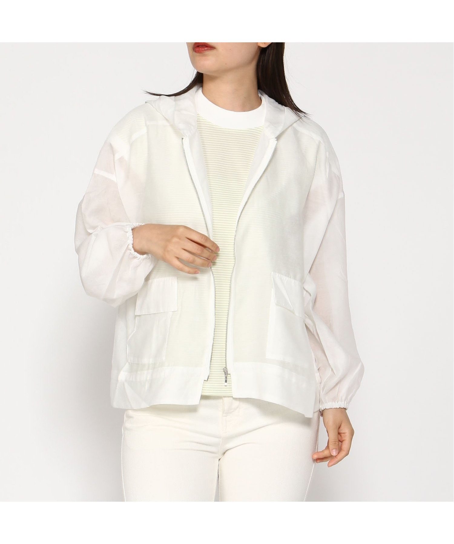 【クロコダイル/CROCODILE】のCROCODILE CODE/フーディー シアー ブルゾン インテリア・キッズ・メンズ・レディースファッション・服の通販 founy(ファニー) 　ファッション　Fashion　レディースファッション　WOMEN　アウター　Coat Outerwear　ブルゾン　Blouson/Jackets　シアー　Sheer　タンク　Tank　トレンド　Trend　ノースリーブ　No Sleeve　ブルゾン　Blouson　夏　Summer　無地　Plain Color　長袖　Long Sleeve　ホワイト|ID: prp329100004531463 ipo3291000000032033673