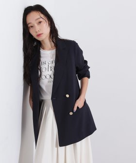 【エヌ ナチュラルビューティーベーシック/N.Natural Beauty basic】のマットウースダブルジャケット 人気、トレンドファッション・服の通販 founy(ファニー) ファッション Fashion レディースファッション WOMEN アウター Coat Outerwear ジャケット Jackets ジャケット Jacket ダブル Double メランジ Melange 夏 Summer 定番 Standard |ID:prp329100004531465