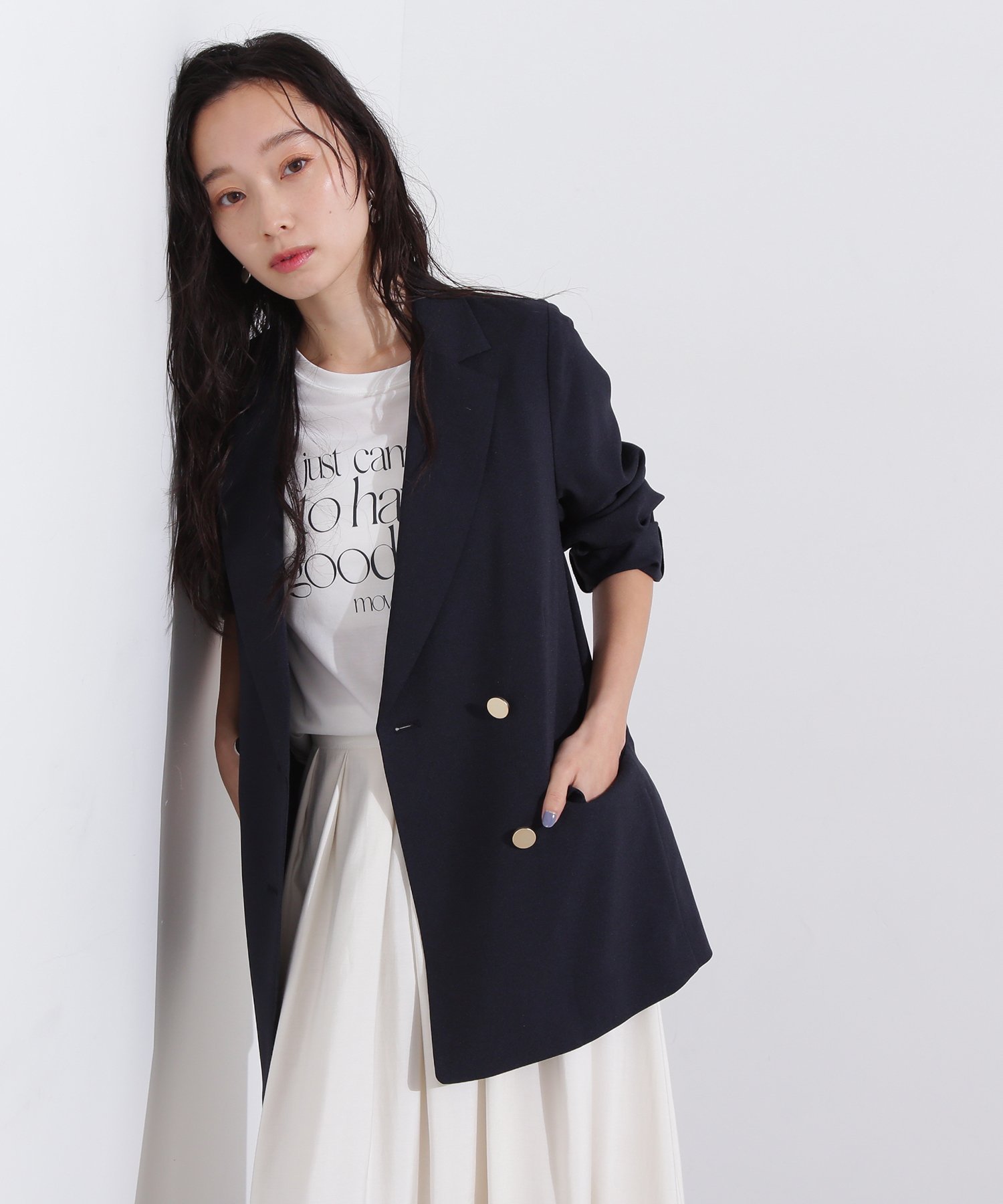 【エヌ ナチュラルビューティーベーシック/N.Natural Beauty basic】のマットウースダブルジャケット 人気、トレンドファッション・服の通販 founy(ファニー) 　ファッション　Fashion　レディースファッション　WOMEN　アウター　Coat Outerwear　ジャケット　Jackets　ジャケット　Jacket　ダブル　Double　メランジ　Melange　夏　Summer　定番　Standard　 other-1|ID: prp329100004531465 ipo3291000000032033678