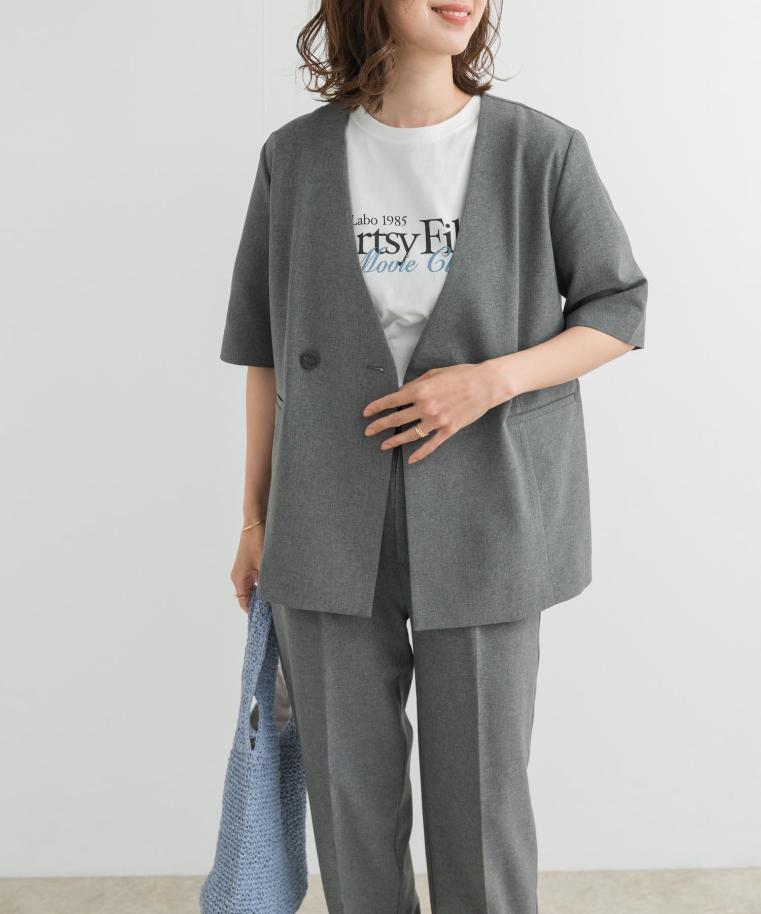 【アーバンリサーチ ドアーズ/URBAN RESEARCH DOORS】の『UR TECH DRYLUXE』ハーフスリーブジャケット インテリア・キッズ・メンズ・レディースファッション・服の通販 founy(ファニー) 　ファッション　Fashion　レディースファッション　WOMEN　アウター　Coat Outerwear　ジャケット　Jackets　2025年　2025　2025春夏・S/S　Ss,Spring/Summer,2025　ジャケット　Jacket　セットアップ　Set Up　トレンド　Trend　バランス　Balance　エレガント 上品　Elegant　今季　This Season　夏　Summer　S/S・春夏　Ss・Spring/Summer　CHARCOAL|ID: prp329100004531471 ipo3291000000032033703