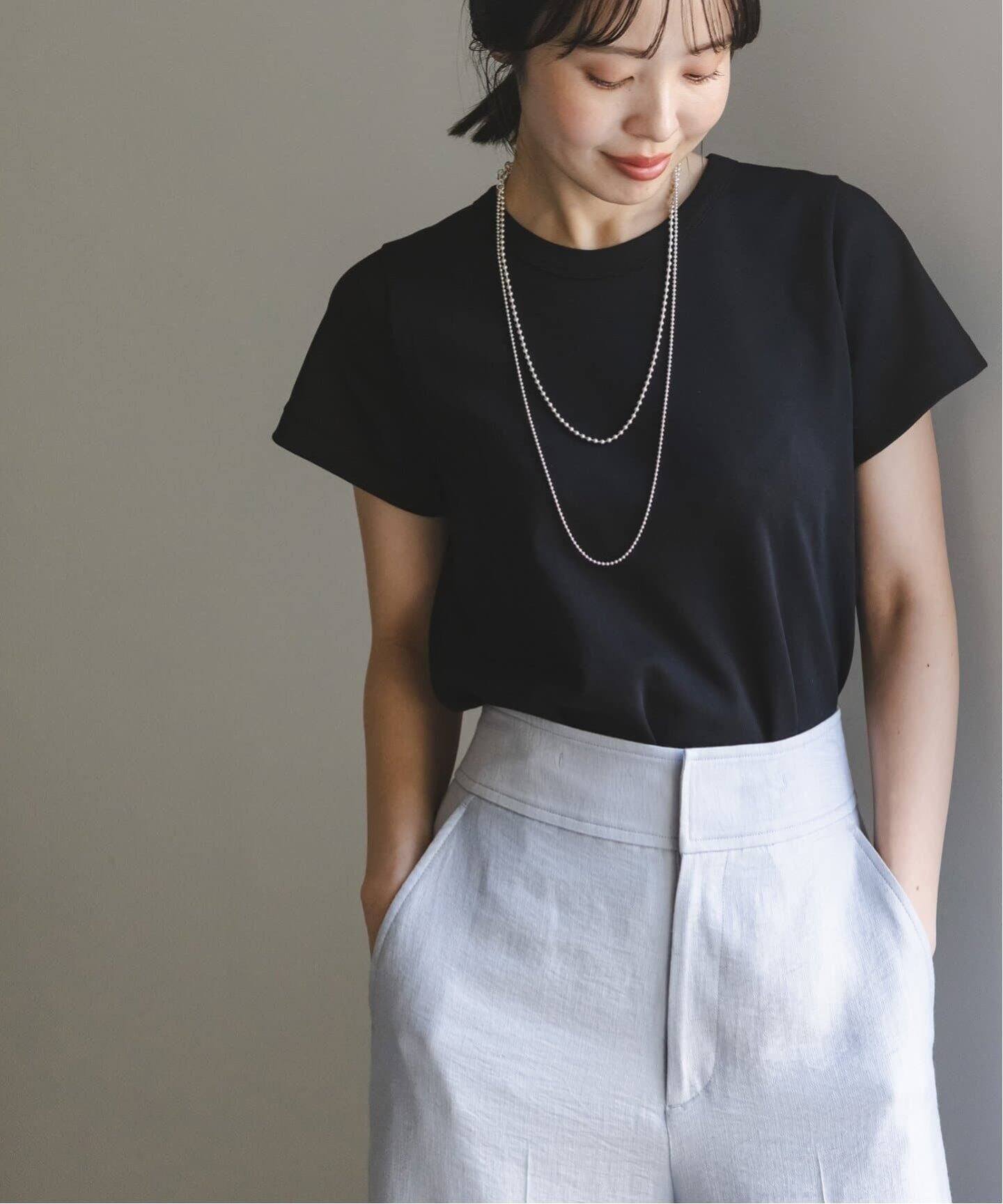 【ノーブル / スピック&スパン/NOBLE / Spick & Span】の《追加》スビンコットンスムースコンパクトTシャツ インテリア・キッズ・メンズ・レディースファッション・服の通販 founy(ファニー) 　ファッション　Fashion　レディースファッション　WOMEN　トップス・カットソー　Tops/Tshirt　シャツ/ブラウス　Shirts/Blouses　ロング / Tシャツ　T-Shirts　再入荷　Restock/Back In Stock/Re Arrival　ブラック|ID: prp329100004531484 ipo3291000000032060503