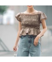 【ナチュラル ビューティー ベーシック/NATURAL BEAUTY BASIC】のレースアップフリルシャーリングブラウス 人気、トレンドファッション・服の通販 founy(ファニー) ファッション Fashion レディースファッション WOMEN トップス・カットソー Tops/Tshirt シャツ/ブラウス Shirts/Blouses |ID:prp329100004531487