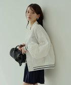 【パルグループ/PAL GROUP】の【Chico】ライン入りルーズブルゾン ホワイト|ID: prp329100004531489 ipo3291000000032033773
