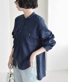 【シップス フォー ウィメン/SHIPS】のquaranciel 手洗い可能 ドレッシー ワーク ポケット シャツ ネイビー|ID: prp329100004531495 ipo3291000000033642762