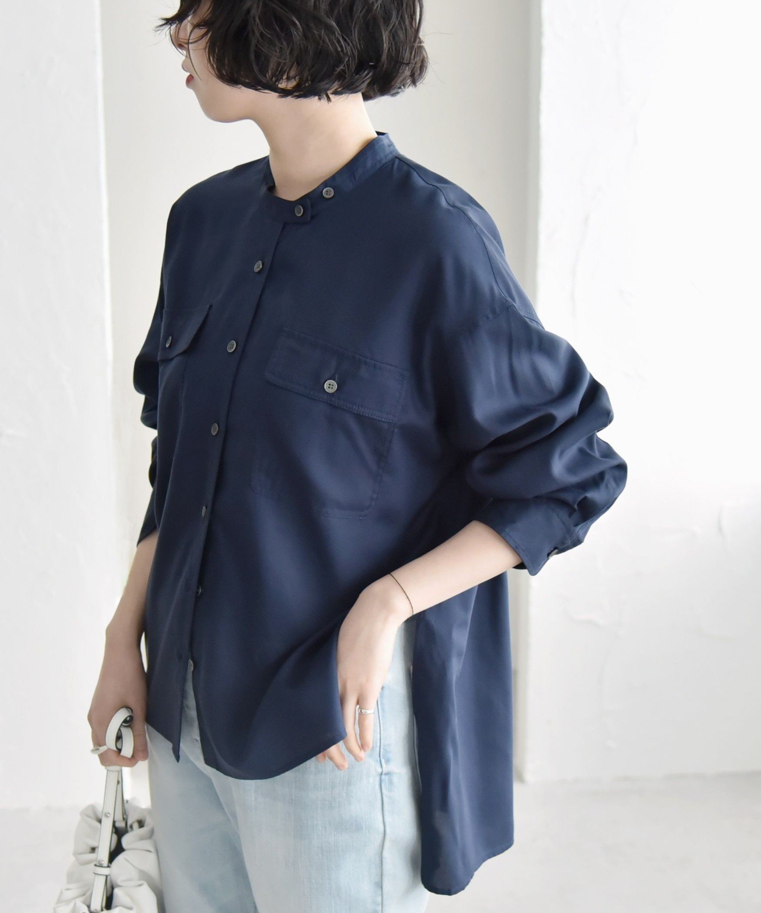 【シップス フォー ウィメン/SHIPS】のquaranciel 手洗い可能 ドレッシー ワーク ポケット シャツ インテリア・キッズ・メンズ・レディースファッション・服の通販 founy(ファニー) 　ファッション　Fashion　レディースファッション　Fashion for Women　トップス・カットソー　Cut & Sew Tops　シャツ・ブラウス・オフィスカジュアル　Elegant Blouses & Button-Ups　インナー　Innerwear　ヴィンテージ　Vintage Style　春　Spring　洗える　Machine Washable　キャミ　Camisole, Cami Top　シアー　Sheer, See-Through　スリット　Slit, Slit Detail　とろみ　Fluid, Flowy Fabric　タンク　Tank Top, Sleeveless Top　人気　Popular, Best Seller　パッチ　Patch, Appliqué　フロント　Front, Front Design　ポケット　Pocket, Pocket Detail　ワーク　Workwear, Utility Style　おすすめ　Recommended / Our Picks　夏　Summer　2025年　2025　2025春夏・S/S　Spring/Summer 2025 SS25　ネイビー|ID: prp329100004531495 ipo3291000000033642762