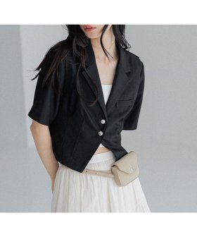 【ヘザー/Heather】のアソートコンパクトジャケット(半袖) 人気、トレンドファッション・服の通販 founy(ファニー) ファッション Fashion レディースファッション WOMEN アウター Coat Outerwear ジャケット Jackets インナー Inner コンパクト Compact シェイプ Shape ショルダー Shoulder シルバー Silver ジャケット Jacket セットアップ Set Up ラウンド Round 半袖 Short Sleeve |ID:prp329100004531496