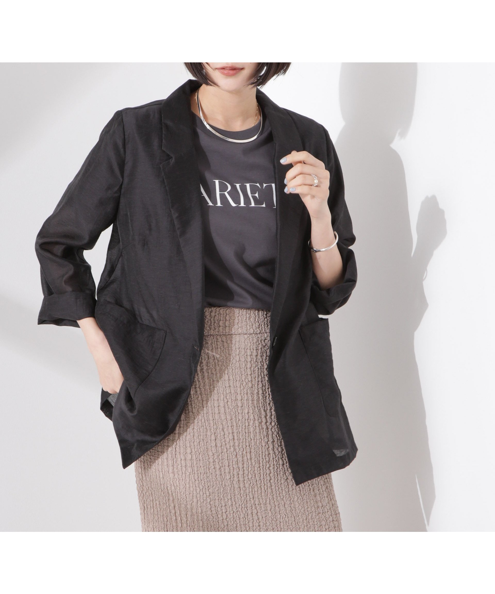 【ナノ ユニバース/nano universe】のシアーシングルジャケット インテリア・キッズ・メンズ・レディースファッション・服の通販 founy(ファニー) 　ファッション　Fashion　レディースファッション　WOMEN　アウター　Coat Outerwear　ジャケット　Jackets　ウォッシャブル　Washable　キャミソール　Camisole　クール　Cool　シアー　Sheer　ジャケット　Jacket　タンク　Tank　フォーマル　Formal　おすすめ　Recommend　エレガント 上品　Elegant　ビジネス 仕事 通勤　Business　2025年　2025　2025春夏・S/S　Ss,Spring/Summer,2025　ブラック|ID: prp329100004531506 ipo3291000000032033834
