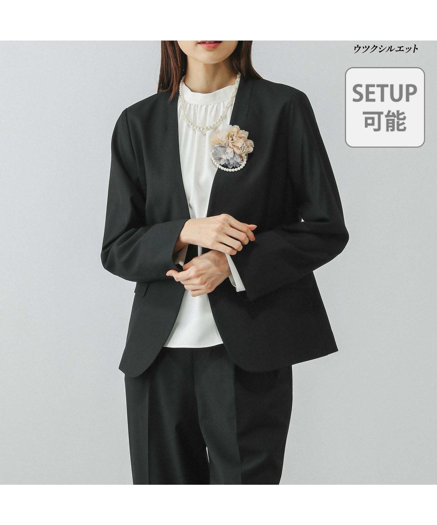 【グローバルワーク/GLOBAL WORK】のウツクシルエットノーカラージャケット/133613 インテリア・キッズ・メンズ・レディースファッション・服の通販 founy(ファニー) 　ファッション　Fashion　レディースファッション　WOMEN　アウター　Coat Outerwear　ジャケット　Jackets　ノーカラージャケット　No Collar Leather Jackets　ジャケット　Jacket　ダブル　Double　フレア　Flare　ワイド　Wide　ブラック09|ID: prp329100004531533 ipo3291000000032033945