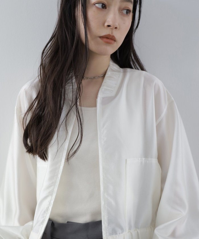 【エヌ ナチュラルビューティーベーシック/N.Natural Beauty basic】のシアーブルゾン インテリア・キッズ・メンズ・レディースファッション・服の通販 founy(ファニー) https://founy.com/ ファッション Fashion レディースファッション WOMEN アウター Coat Outerwear ブルゾン Blouson/Jackets ギャザー Gather シアー Sheer フェミニン Feminine ポケット Pocket |ID: prp329100004531553 ipo3291000000032073458