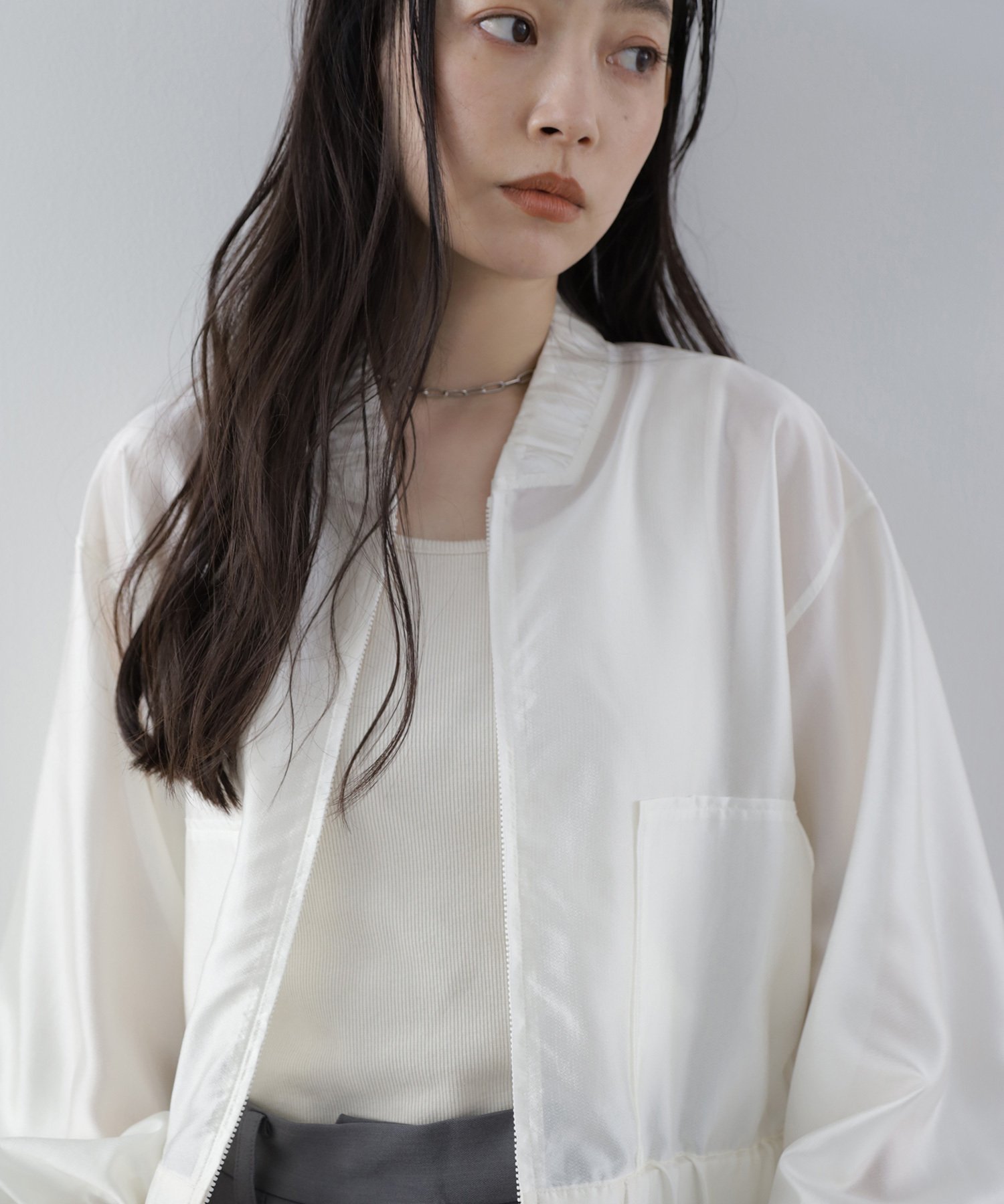 【エヌ ナチュラルビューティーベーシック/N.Natural Beauty basic】のシアーブルゾン インテリア・キッズ・メンズ・レディースファッション・服の通販 founy(ファニー) 　ファッション　Fashion　レディースファッション　WOMEN　アウター　Coat Outerwear　ブルゾン　Blouson/Jackets　ギャザー　Gather　シアー　Sheer　フェミニン　Feminine　ポケット　Pocket　オフ1|ID: prp329100004531553 ipo3291000000032073459