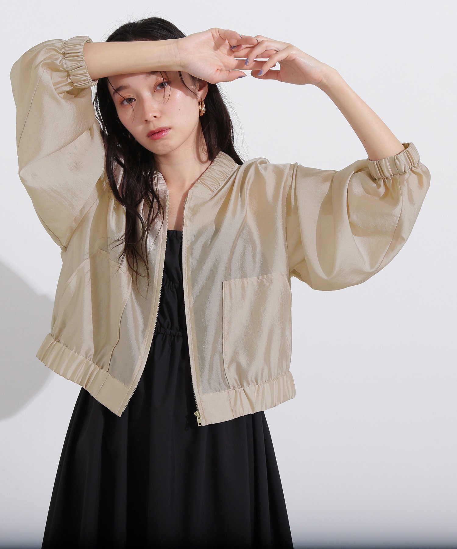 【エヌ ナチュラルビューティーベーシック/N.Natural Beauty basic】のシアーブルゾン インテリア・キッズ・メンズ・レディースファッション・服の通販 founy(ファニー) 　ファッション　Fashion　レディースファッション　WOMEN　アウター　Coat Outerwear　ブルゾン　Blouson/Jackets　ギャザー　Gather　シアー　Sheer　フェミニン　Feminine　ポケット　Pocket　グレージュ|ID: prp329100004531553 ipo3291000000032073461
