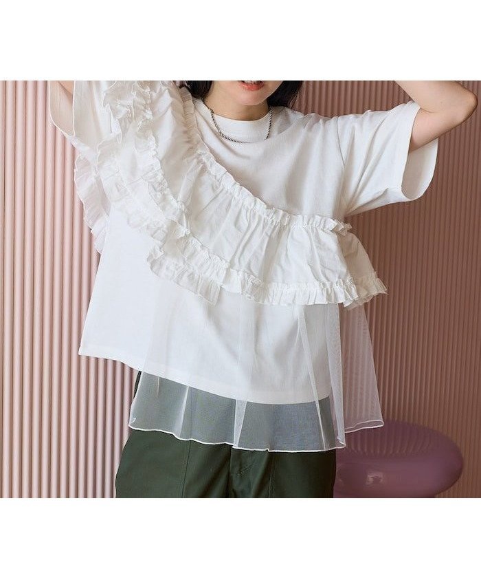 【フリークスストア/FREAK'S STORE】のフリルチュールドッキングTシャツ 25SS インテリア・キッズ・メンズ・レディースファッション・服の通販 founy(ファニー) https://founy.com/ ファッション Fashion レディースファッション WOMEN トップス・カットソー Tops/Tshirt シャツ/ブラウス Shirts/Blouses ロング / Tシャツ T-Shirts 2025年 2025 2025春夏・S/S Ss,Spring/Summer,2025 アシンメトリー Asymmetry チュール Tulle フェミニン Feminine フリル Frills ベーシック Basic 夏 Summer 春 Spring S/S・春夏 Ss・Spring/Summer |ID: prp329100004531642 ipo3291000000032225644