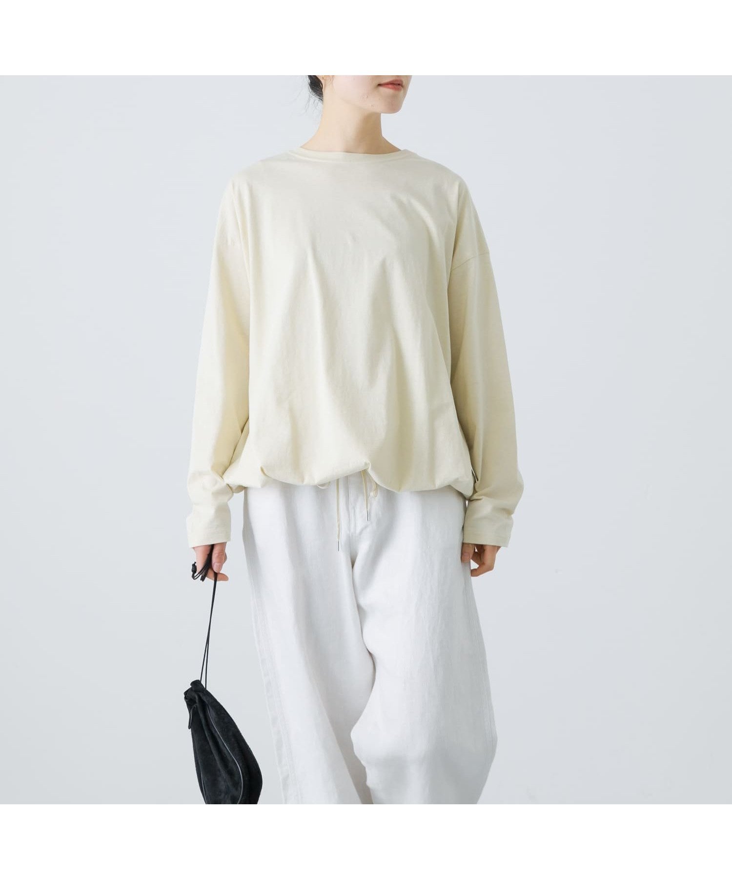 【かぐれ/kagure / URBAN RESEARCH】のオーガニックコットンドロストカットソー インテリア・キッズ・メンズ・レディースファッション・服の通販 founy(ファニー) 　ファッション　Fashion　レディースファッション　WOMEN　トップス・カットソー　Tops/Tshirt　カットソー　Cut and Sewn　2025年　2025　2025春夏・S/S　Ss,Spring/Summer,2025　カットソー　Cut And Sew　スウェット　Sweat　ドローコード　Draw Cord　ボトム　Bottom　夏　Summer　S/S・春夏　Ss・Spring/Summer　BEIGE|ID: prp329100004531657 ipo3291000000032034439