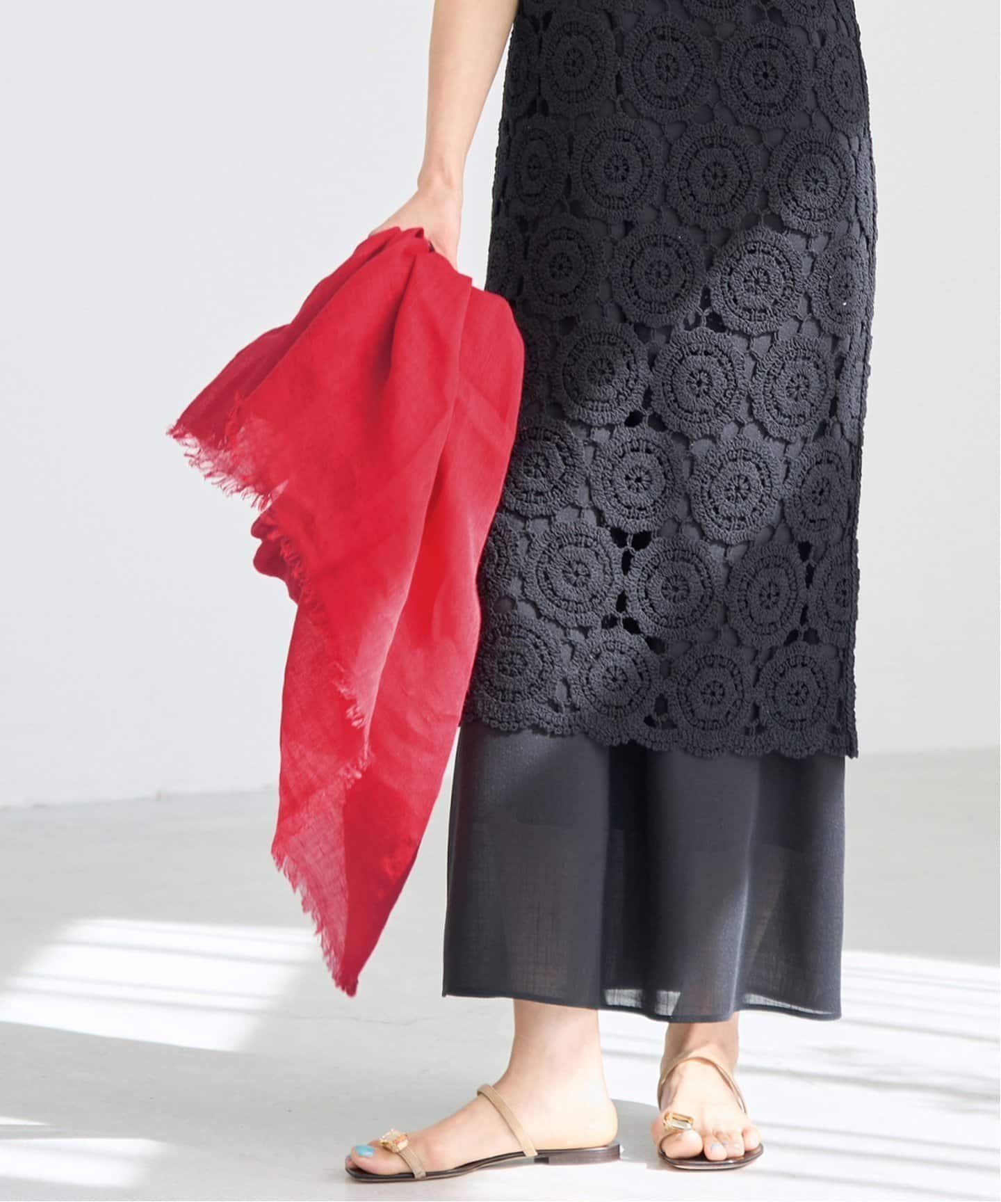 【イエナ/IENA】のNIMNIMDUAI/ニムニムデュアイ LINEN GAUZE リネンストール インテリア・キッズ・メンズ・レディースファッション・服の通販 founy(ファニー) 　ファッション　Fashion　レディースファッション　WOMEN　オレンジ　Orange　ストール　Stall　リネン　Linen　ワンポイント　One Point　別注　Special Order　夏　Summer　定番　Standard　春　Spring　防寒　Cold Protection　ピンク|ID: prp329100004531682 ipo3291000000032034531