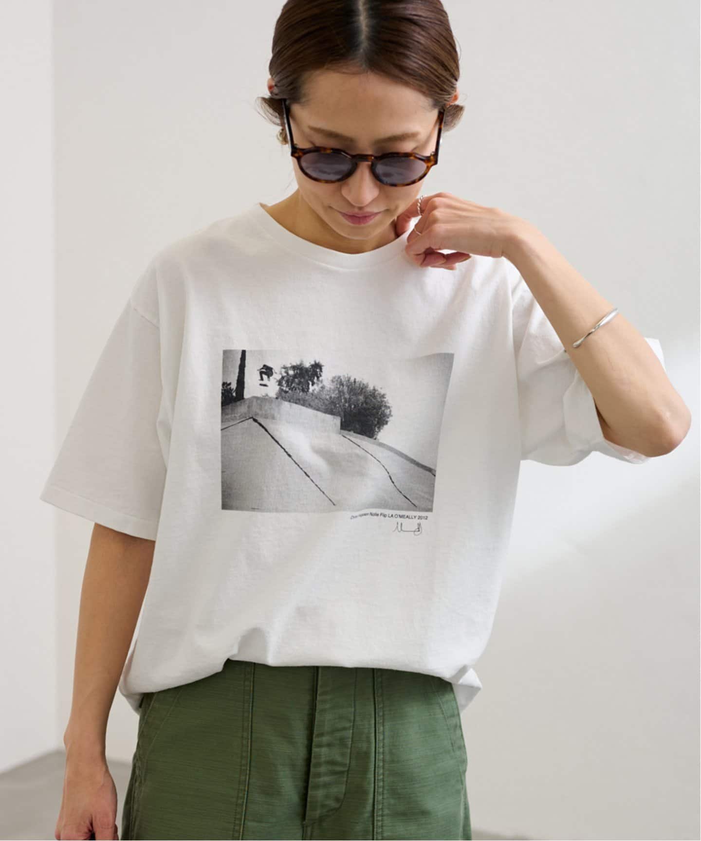 【フレームワーク/FRAMeWORK】のMikeOMeally PHOTO Tシャツ インテリア・キッズ・メンズ・レディースファッション・服の通販 founy(ファニー) 　ファッション　Fashion　レディースファッション　WOMEN　トップス・カットソー　Tops/Tshirt　シャツ/ブラウス　Shirts/Blouses　ロング / Tシャツ　T-Shirts　プリント　Print　モノトーン　Monotone　ホワイト|ID: prp329100004531700 ipo3291000000032315528