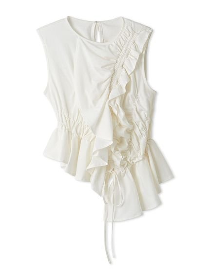 【リリーブラウン/Lily Brown】のアシメフリルカットトップス インテリア・キッズ・メンズ・レディースファッション・服の通販 founy(ファニー) 　ファッション　Fashion　レディースファッション　WOMEN　トップス・カットソー　Tops/Tshirt　アシンメトリー　Asymmetry　エレガント 上品　Elegant　カットソー　Cut And Sew　シャーリング　Shirring　ストレッチ　Stretch　フリル　Frills　WHT[001]|ID: prp329100004531701 ipo3291000000032240663