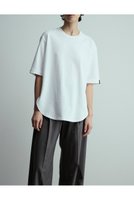 【ウジョー/Ujoh】のCurve Hem Half Sleeve T 人気、トレンドファッション・服の通販 founy(ファニー) ファッション Fashion レディースファッション Fashion for Women トップス・カットソー Cut & Sew Tops カッティング Cutting Detail シンプル Simple, Minimal ラウンド Round, Round Neck 日本製 Made In Japan |ID:prp329100004531704