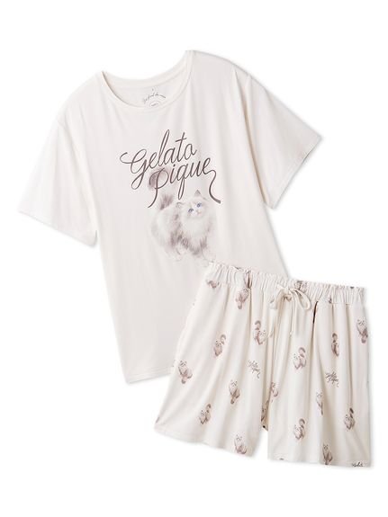 【ジェラート ピケ/gelato pique】の【ONLINE限定】CAT柄ワンポイントTシャツ ショートパンツセット インテリア・キッズ・メンズ・レディースファッション・服の通販 founy(ファニー) https://founy.com/ ファッション Fashion レディースファッション WOMEN パンツ Pants ハーフ / ショートパンツ Short Pants ショート Short セットアップ Set Up フェミニン Feminine フレア Flare ポケット Pocket モノトーン Monotone ラベンダー Lavender リボン Ribbon ロング Long ワンポイント One Point エレガント 上品 Elegant 猫 Cat |ID: prp329100004531712 ipo3291000000032034630