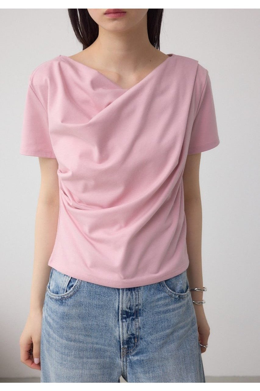 【アズール バイ マウジー/AZUL by moussy】の2WAYドレープスムーストップス インテリア・キッズ・メンズ・レディースファッション・服の通販 founy(ファニー) 　ファッション　Fashion　レディースファッション　WOMEN　トップス・カットソー　Tops/Tshirt　とろみ　Thickness　シンプル　Simple　デニム　Denim　トレンド　Trend　ドレープ　Drape　フロント　Front　ワイド　Wide　ワンショル　One Shoulder　L/PNK1|ID: prp329100004531716 ipo3291000000032268082