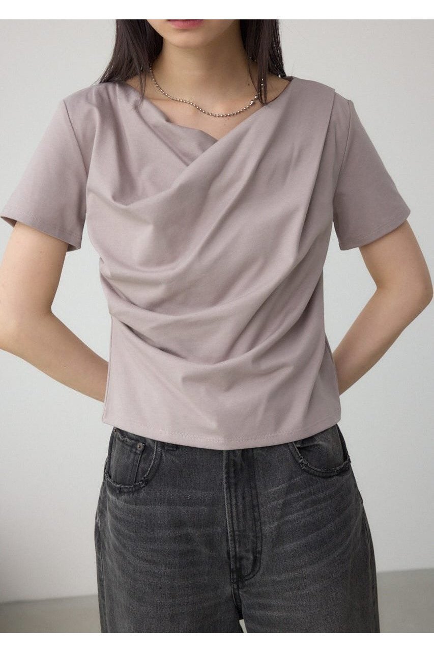 【アズール バイ マウジー/AZUL by moussy】の2WAYドレープスムーストップス インテリア・キッズ・メンズ・レディースファッション・服の通販 founy(ファニー) 　ファッション　Fashion　レディースファッション　WOMEN　トップス・カットソー　Tops/Tshirt　とろみ　Thickness　シンプル　Simple　デニム　Denim　トレンド　Trend　ドレープ　Drape　フロント　Front　ワイド　Wide　ワンショル　One Shoulder　GREIGE|ID: prp329100004531716 ipo3291000000032268084