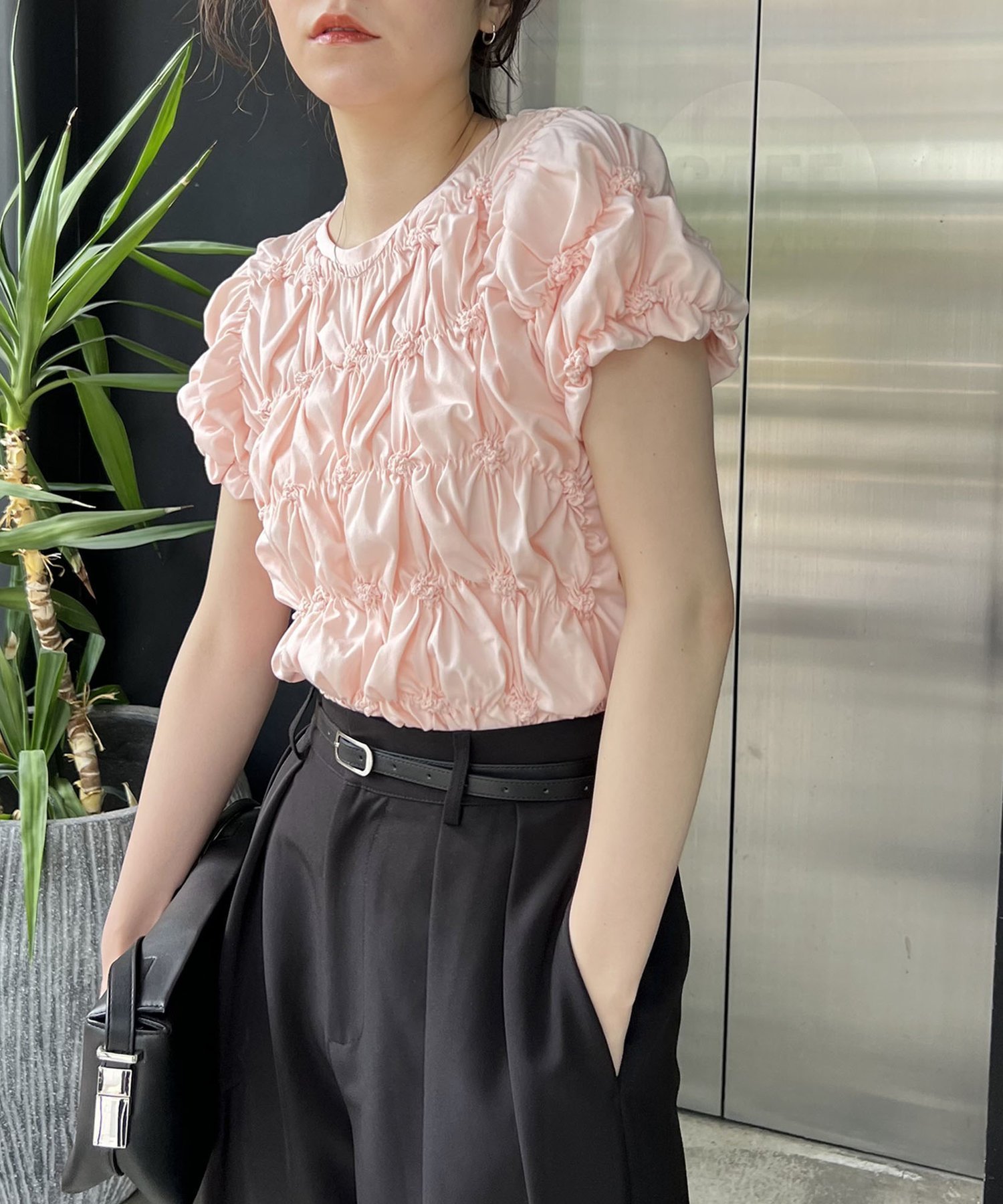 【カプリシューレマージュ/CAPRICIEUX LEMAGE】のシャーリングホイップTシャツ インテリア・キッズ・メンズ・レディースファッション・服の通販 founy(ファニー) 　ファッション　Fashion　レディースファッション　WOMEN　トップス・カットソー　Tops/Tshirt　シャツ/ブラウス　Shirts/Blouses　ロング / Tシャツ　T-Shirts　おすすめ　Recommend　シャーリング　Shirring　シンプル　Simple　デニム　Denim　フリル　Frills　ボトム　Bottom　マキシ　Maxi　ピンク|ID: prp329100004531750 ipo3291000000032034805