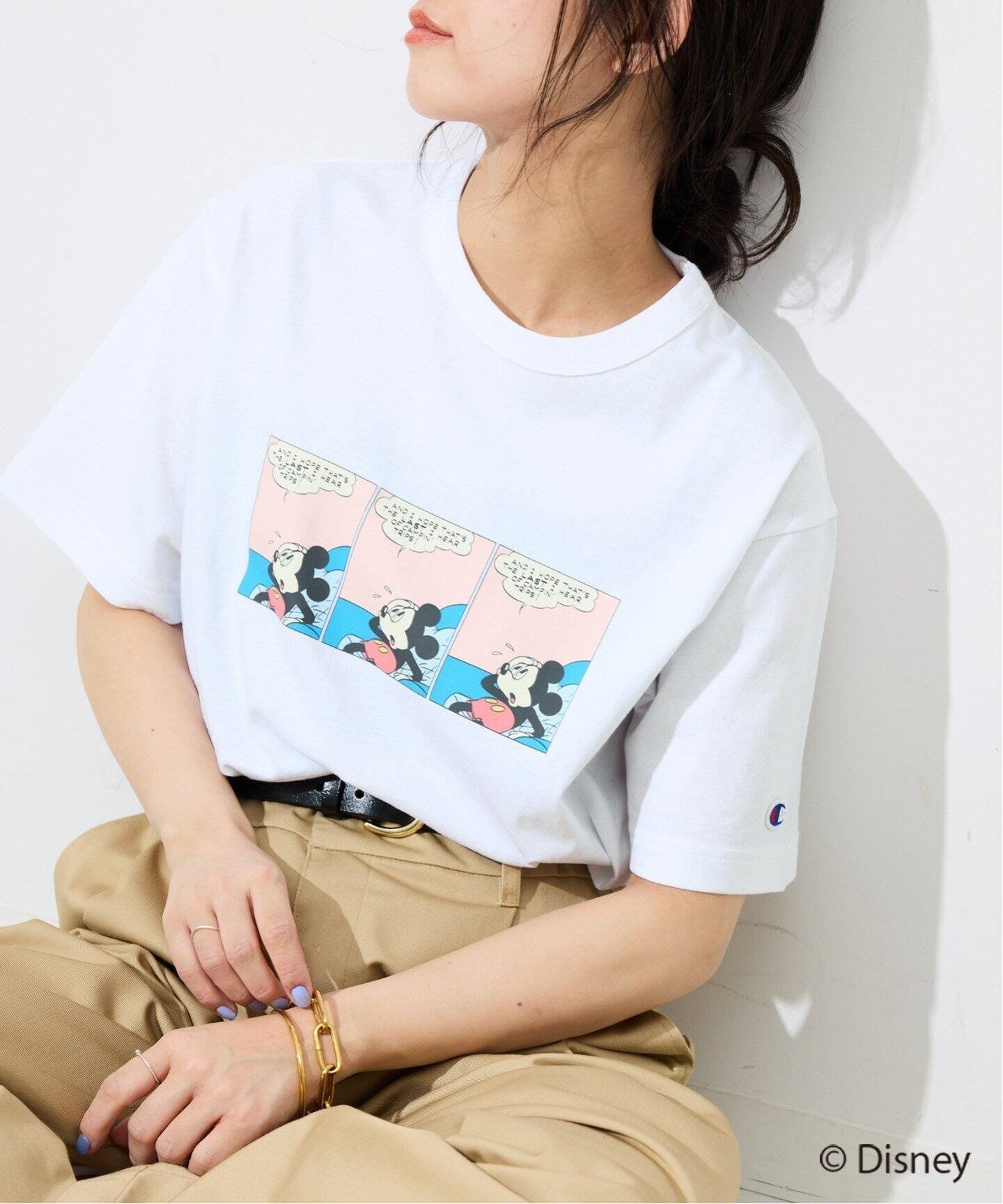 【スローブ イエナ/SLOBE IENA】のChampion/チャンピオン SLOBE別注 /Mickey/ Tシャツ インテリア・キッズ・メンズ・レディースファッション・服の通販 founy(ファニー) 　ファッション　Fashion　レディースファッション　Ladies' Fashion Online　トップス・カットソー　Tops/Tshirt　シャツ/ブラウス　Shirts/Blouses　ロング / Tシャツ　T-Shirts　別注　Special Order　ホワイト|ID: prp329100004531753 ipo3291000000032670023