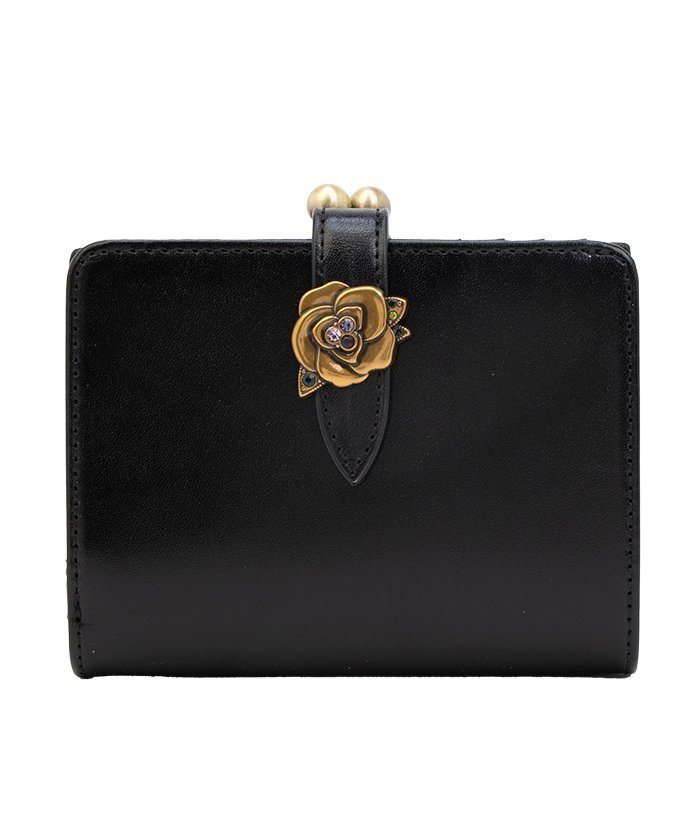 【クイーポ/KUIPO】のアナスイ ANNA SUI ブルボン 口金二つ折り財布 インテリア・キッズ・メンズ・レディースファッション・服の通販 founy(ファニー) 　ファッション　Fashion　レディースファッション　WOMEN　財布　Wallets　アンティーク　Antique　クラシック　Classic　ブローチ　Brooch　モチーフ　Motif　レトロ　Retro　ローズ　Rose　人気　Popularity　財布　Wallet　ブラック|ID: prp329100004531771 ipo3291000000032079381