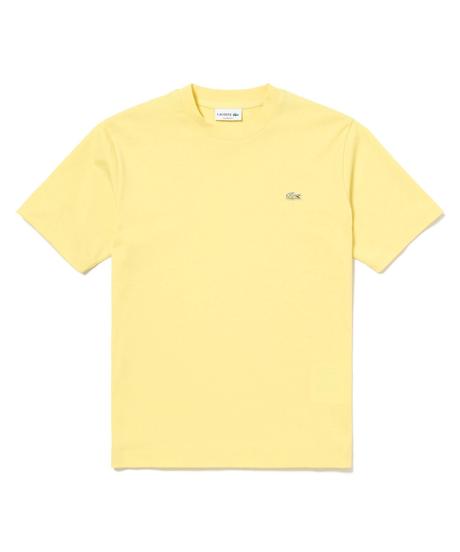 【ラコステ/LACOSTE】のアウトラインクロッククルーネック半袖Tシャツ インテリア・キッズ・メンズ・レディースファッション・服の通販 founy(ファニー) 　ファッション　Fashion　レディースファッション　WOMEN　トップス・カットソー　Tops/Tshirt　シャツ/ブラウス　Shirts/Blouses　ロング / Tシャツ　T-Shirts　スマート　Smart　ポケット　Pocket　ワンポイント　One Point　半袖　Short Sleeve　定番　Standard　ペールイエロー|ID: prp329100004531779 ipo3291000000032214948