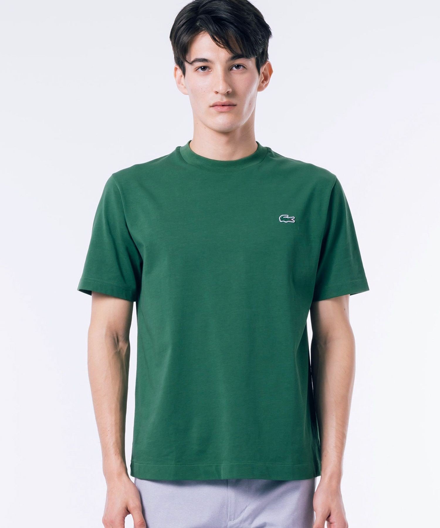 【ラコステ/LACOSTE】のアウトラインクロッククルーネック半袖Tシャツ インテリア・キッズ・メンズ・レディースファッション・服の通販 founy(ファニー) 　ファッション　Fashion　レディースファッション　WOMEN　トップス・カットソー　Tops/Tshirt　シャツ/ブラウス　Shirts/Blouses　ロング / Tシャツ　T-Shirts　スマート　Smart　ポケット　Pocket　ワンポイント　One Point　半袖　Short Sleeve　定番　Standard　グリーン|ID: prp329100004531779 ipo3291000000032214949