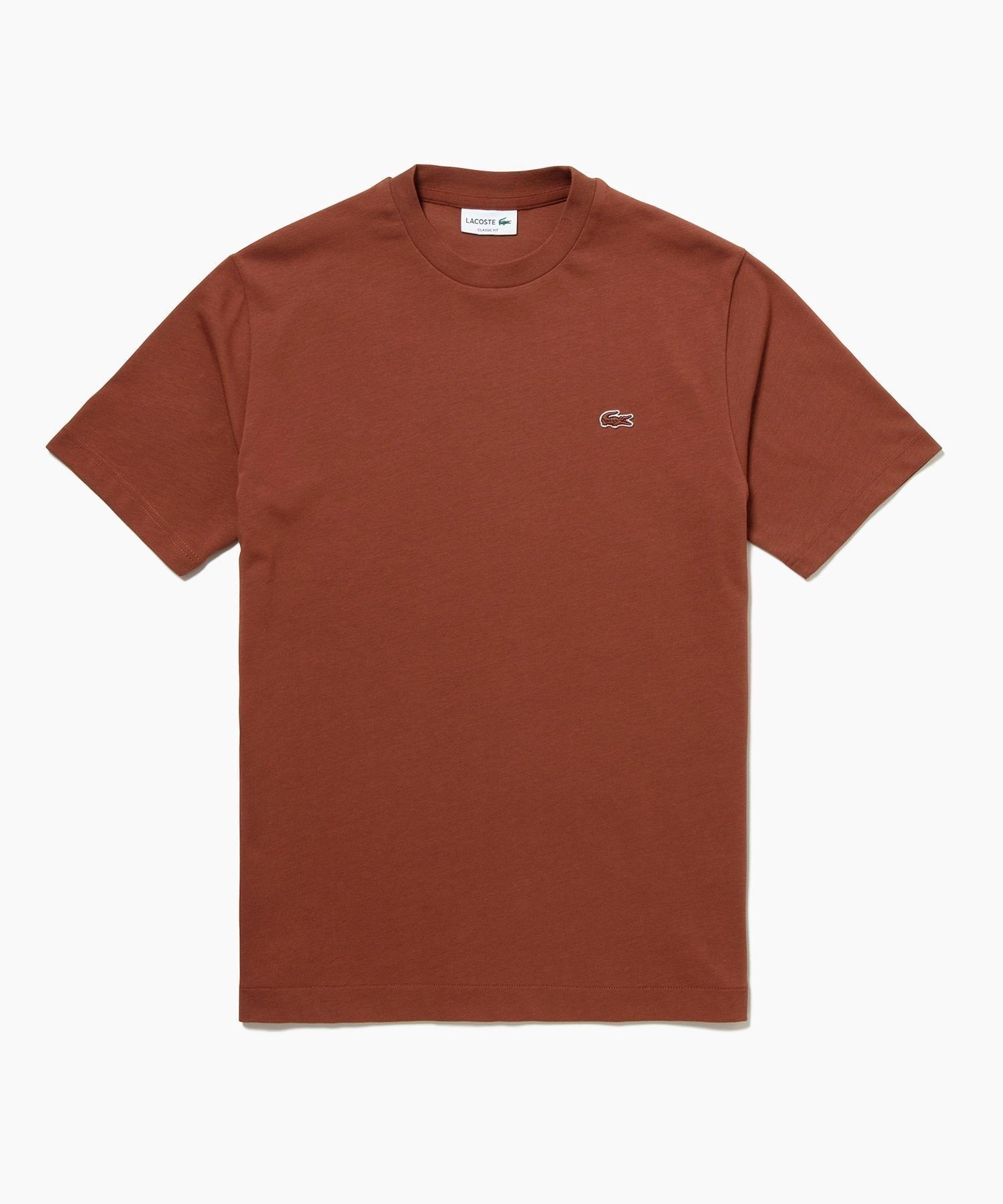 【ラコステ/LACOSTE】のアウトラインクロッククルーネック半袖Tシャツ インテリア・キッズ・メンズ・レディースファッション・服の通販 founy(ファニー) 　ファッション　Fashion　レディースファッション　WOMEN　トップス・カットソー　Tops/Tshirt　シャツ/ブラウス　Shirts/Blouses　ロング / Tシャツ　T-Shirts　スマート　Smart　ポケット　Pocket　ワンポイント　One Point　半袖　Short Sleeve　定番　Standard　ブラウン|ID: prp329100004531779 ipo3291000000032214952