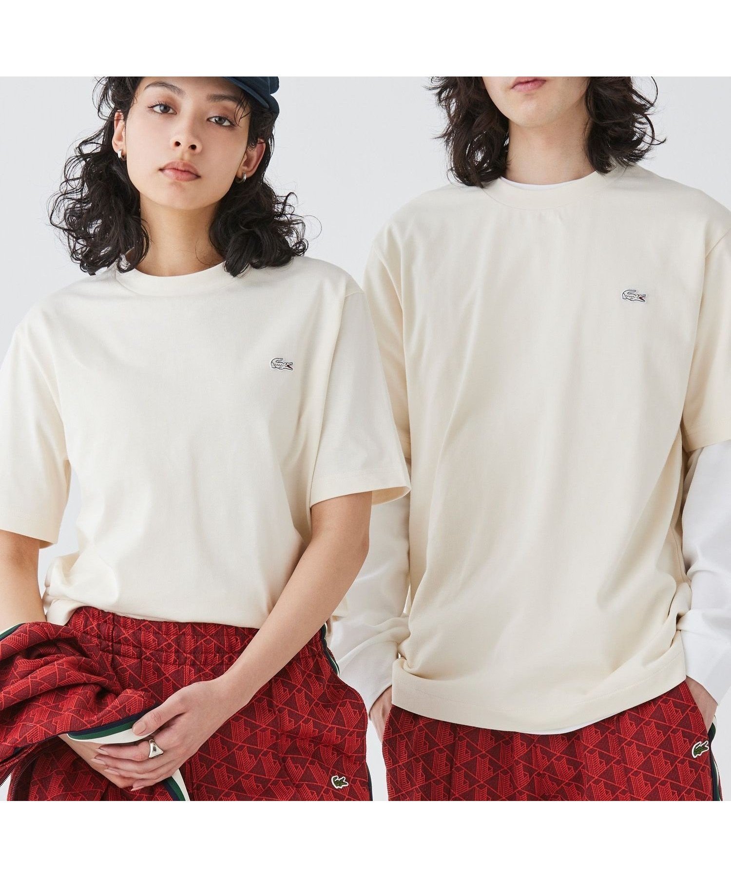【ラコステ/LACOSTE】のアウトラインクロッククルーネック半袖Tシャツ インテリア・キッズ・メンズ・レディースファッション・服の通販 founy(ファニー) 　ファッション　Fashion　レディースファッション　WOMEN　トップス・カットソー　Tops/Tshirt　シャツ/ブラウス　Shirts/Blouses　ロング / Tシャツ　T-Shirts　スマート　Smart　ポケット　Pocket　ワンポイント　One Point　半袖　Short Sleeve　定番　Standard　オフホワイト|ID: prp329100004531779 ipo3291000000032214958