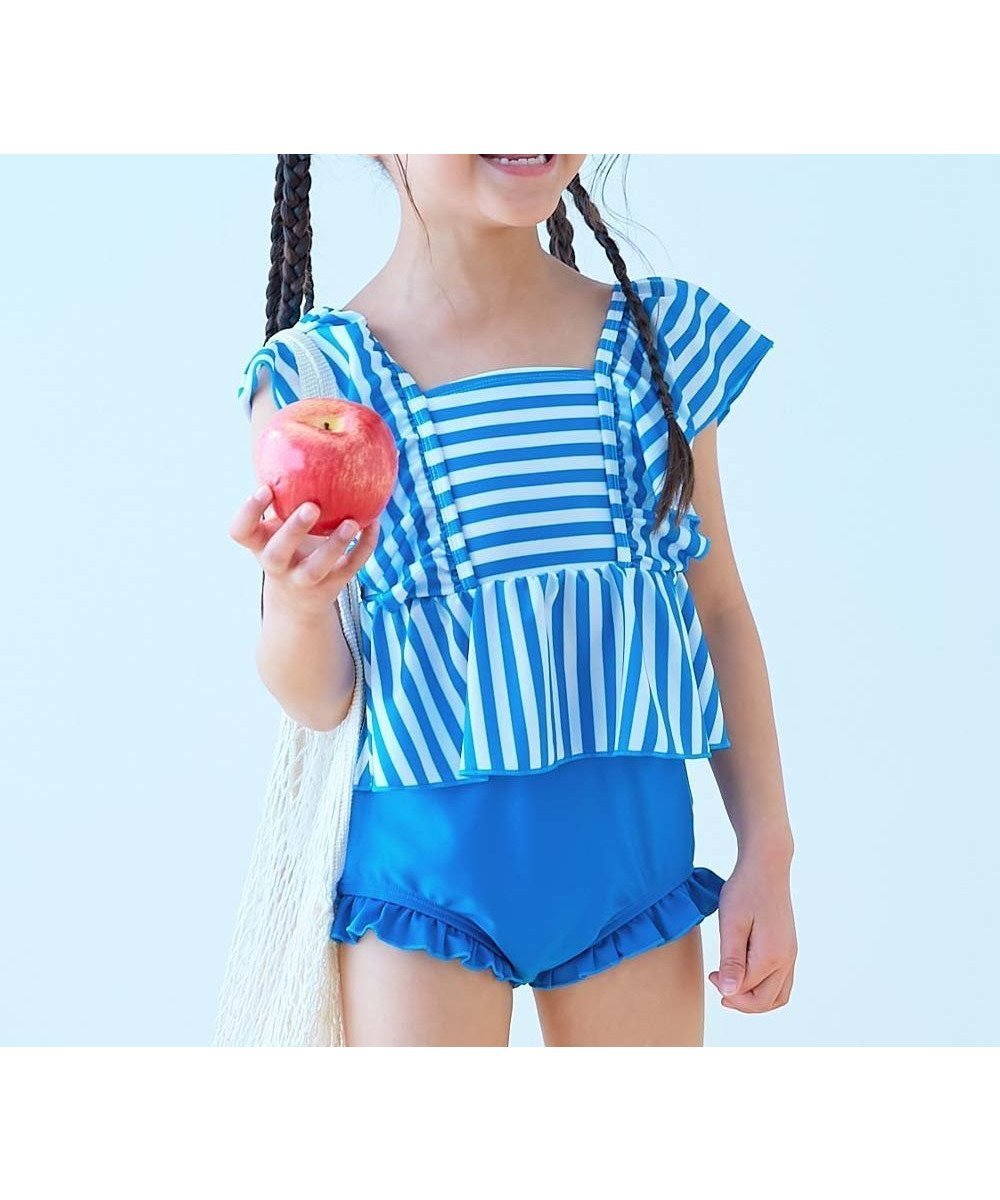 【デビロック/devirock / KIDS】のUVカット えらべるデザイン ボリュームフリル セパレート水着 水着 インテリア・キッズ・メンズ・レディースファッション・服の通販 founy(ファニー) 　ファッション　Fashion　キッズファッション　KIDS　ギンガム　Gingham　ストレッチ　Stretch　セパレート　Separate　チェック　Check　フィット　Fit　フリル　Frills　プリント　Print　水着　Swimsuit　ブルー|ID: prp329100004531807 ipo3291000000032304114