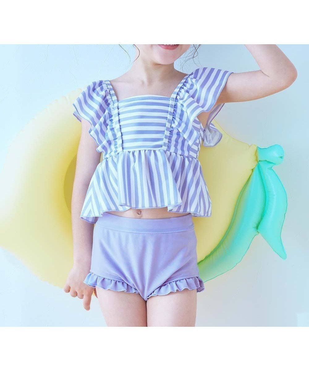 【デビロック/devirock / KIDS】のUVカット えらべるデザイン ボリュームフリル セパレート水着 水着 インテリア・キッズ・メンズ・レディースファッション・服の通販 founy(ファニー) 　ファッション　Fashion　キッズファッション　KIDS　ギンガム　Gingham　ストレッチ　Stretch　セパレート　Separate　チェック　Check　フィット　Fit　フリル　Frills　プリント　Print　水着　Swimsuit　Sバイオレット|ID: prp329100004531807 ipo3291000000032304125