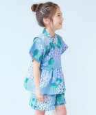 【デビロック/devirock / KIDS】のえらべるデザイン ペプラム ガールズ甚平 甚平 25SS 006-水彩アジサイ-ブルー|ID: prp329100004531810 ipo3291000000032726944