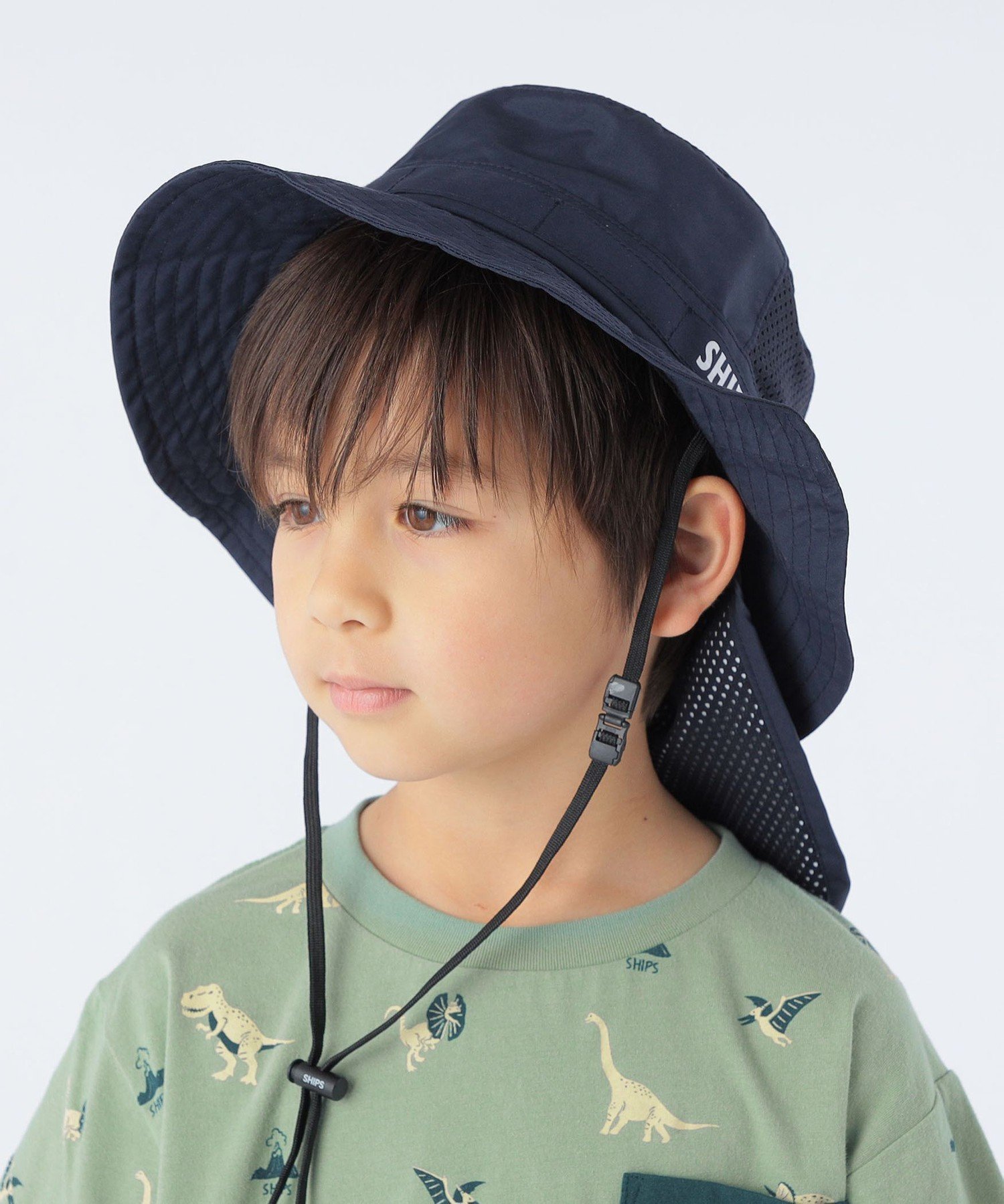 【シップス/SHIPS / KIDS】のSHIPS KIDS UVカット/撥水/吸水速乾 サファリ ハット インテリア・キッズ・メンズ・レディースファッション・服の通販 founy(ファニー) 　ファッション　Fashion　キッズファッション　Fashion for Kids　吸水　Absorbent, Quick-Dry　メッシュ　Mesh, Net Fabric　おすすめ　Recommended / Our Picks　夏　Summer　ネイビー|ID: prp329100004531820 ipo3291000000032626176