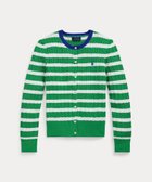 【ラルフローレン/RALPH LAUREN / KIDS】の(ガールズ 7才~16才)ストライプド ミニケーブル コットン カーディガン 300グリーン|ID: prp329100004531822 ipo3291000000032971250