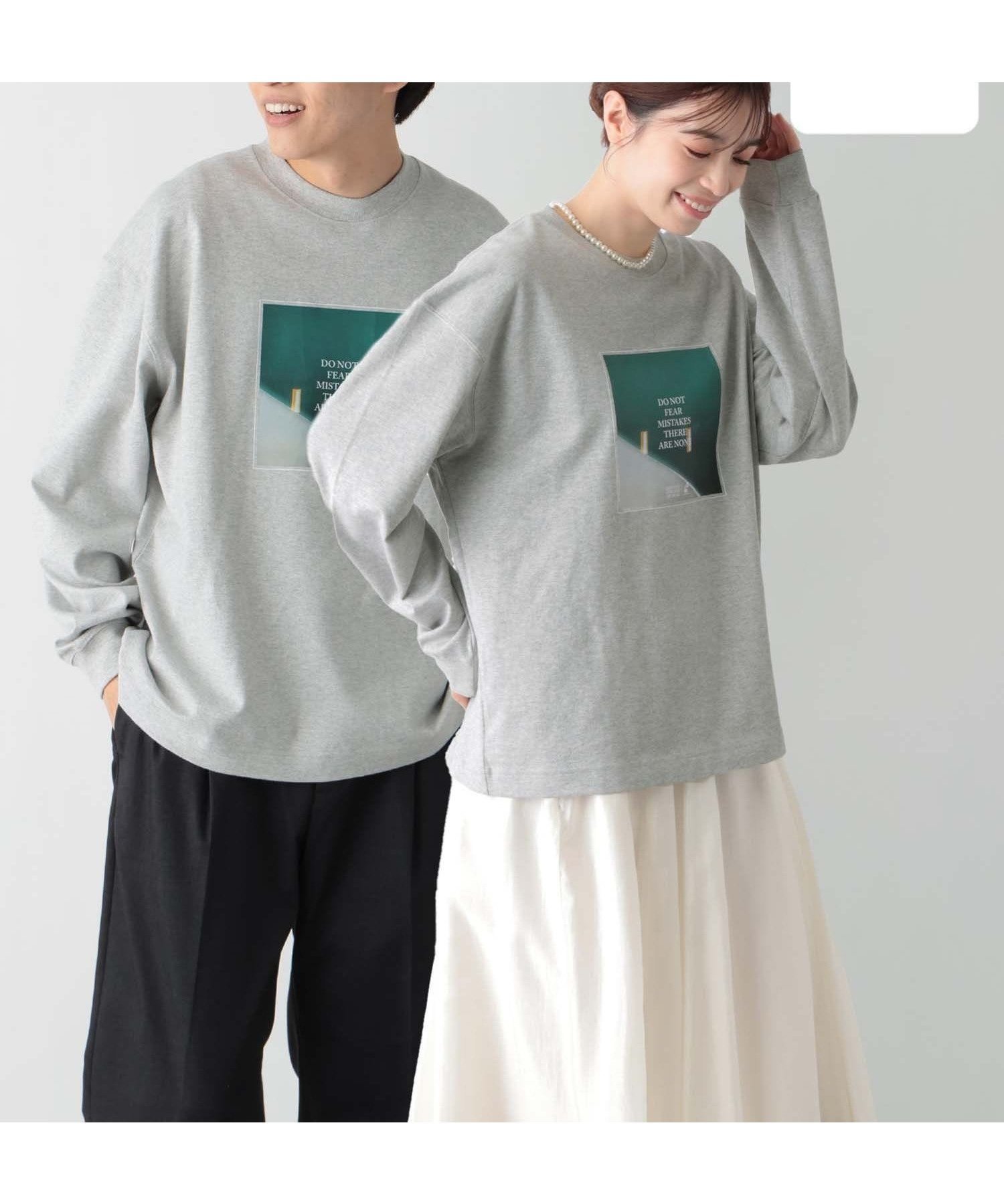 【グローバルワーク/GLOBAL WORK】のヘビロッTEE/プリント/長袖/147196 インテリア・キッズ・メンズ・レディースファッション・服の通販 founy(ファニー) 　ファッション　Fashion　レディースファッション　Fashion for Women　トップス・カットソー　Cut & Sew Tops　おすすめ　Recommended / Our Picks　インナー　Innerwear　フロント　Front, Front Design　プリント　Print, Printed Pattern　ベーシック　Basic, Essential　長袖　Long Sleeve, Full Sleeve　杢グレー×フォト13|ID: prp329100004531824 ipo3291000000033489144