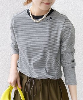 【シップス フォー ウィメン/SHIPS】の洗濯機可能 刺繍 デザイン ボーダー リンガー TEE 人気、トレンドファッション・服の通販 founy(ファニー) ファッション Fashion レディースファッション Fashion for Women 2025年 2025 2025春夏・S/S Spring/Summer 2025 SS25 インナー Innerwear コンパクト Compact, Small Size バランス Balance, Style Balance フィット Fit, Slim Fit ボーダー Border, Stripe ワンポイント One Point, Statement Accent |ID:prp329100004531827