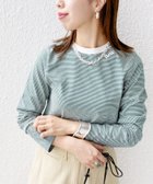 【シップス フォー ウィメン/SHIPS】の洗濯機可能 刺繍 デザイン ボーダー リンガー TEE 人気、トレンドファッション・服の通販 founy(ファニー) ファッション Fashion レディースファッション Fashion for Women 2025年 2025 2025春夏・S/S Spring/Summer 2025 SS25 インナー Innerwear コンパクト Compact, Small Size バランス Balance, Style Balance フィット Fit, Slim Fit ボーダー Border, Stripe ワンポイント One Point, Statement Accent thumbnail ダークグリーン|ID: prp329100004531827 ipo3291000000033547636