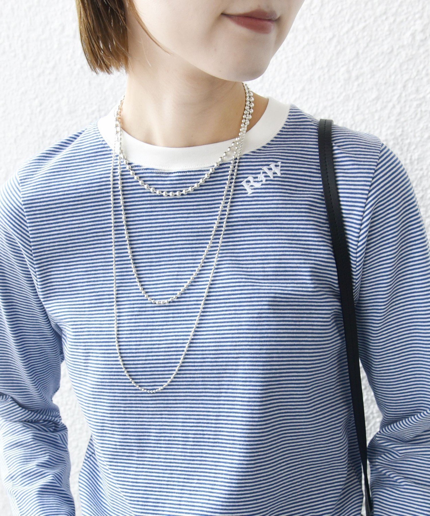 【シップス フォー ウィメン/SHIPS】の洗濯機可能 刺繍 デザイン ボーダー リンガー TEE インテリア・キッズ・メンズ・レディースファッション・服の通販 founy(ファニー) 　ファッション　Fashion　レディースファッション　Fashion for Women　2025年　2025　2025春夏・S/S　Spring/Summer 2025 SS25　インナー　Innerwear　コンパクト　Compact, Small Size　バランス　Balance, Style Balance　フィット　Fit, Slim Fit　ボーダー　Border, Stripe　ワンポイント　One Point, Statement Accent　ブルー|ID: prp329100004531827 ipo3291000000033547637