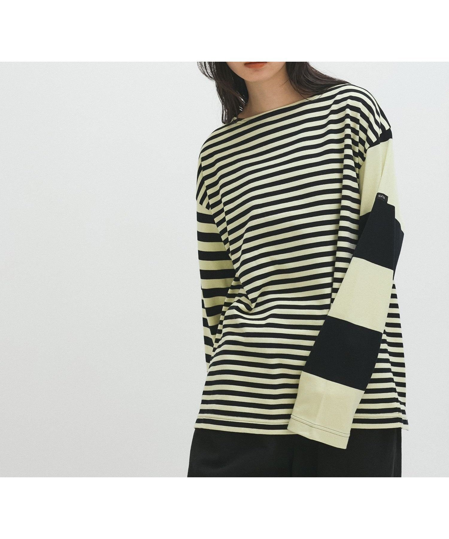 【アダム エ ロペ/ADAM ET ROPE'】の【G.F.G.S. for ADAM ET ROPE 】別注ボートネックボーダー インテリア・キッズ・メンズ・レディースファッション・服の通販 founy(ファニー) 　ファッション　Fashion　レディースファッション　Fashion for Women　春　Spring　スタンダード　Standard, Basic　ボーダー　Border, Stripe　別注　Limited Edition, Custom Order　リラックス　Relax, Relaxed Fit　ロング　Long, Long-Length　S/S・春夏　SS, Spring/Summer, Warm Season　夏　Summer　2024年　2024　2024-2025秋冬・A/W　Autumn/Winter 2024–25 AW24–25　2025年　2025　2025春夏・S/S　Spring/Summer 2025 SS25　ライトグリーン(33)|ID: prp329100004531847 ipo3291000000032741232