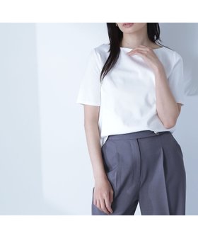【ナチュラル ビューティー ベーシック/NATURAL BEAUTY BASIC】のベーシックTシャツシリーズ ボートネック 人気、トレンドファッション・服の通販 founy(ファニー) ファッション Fashion レディースファッション Fashion for Women トップス・カットソー Cut & Sew Tops シャツ・ブラウス・オフィスカジュアル Elegant Blouses & Button-Ups ロングTシャツ・Tシャツ Longline T-Shirts & Tees なめらか Smooth, Silky Texture カットソー Cut and Sewn Top コンパクト Compact, Small Size ジャケット Jacket, Outerwear スクエア Square, Square Shape ベーシック Basic, Essential 人気 Popular, Best Seller 定番 Standard, Basic Item |ID:prp329100004531849