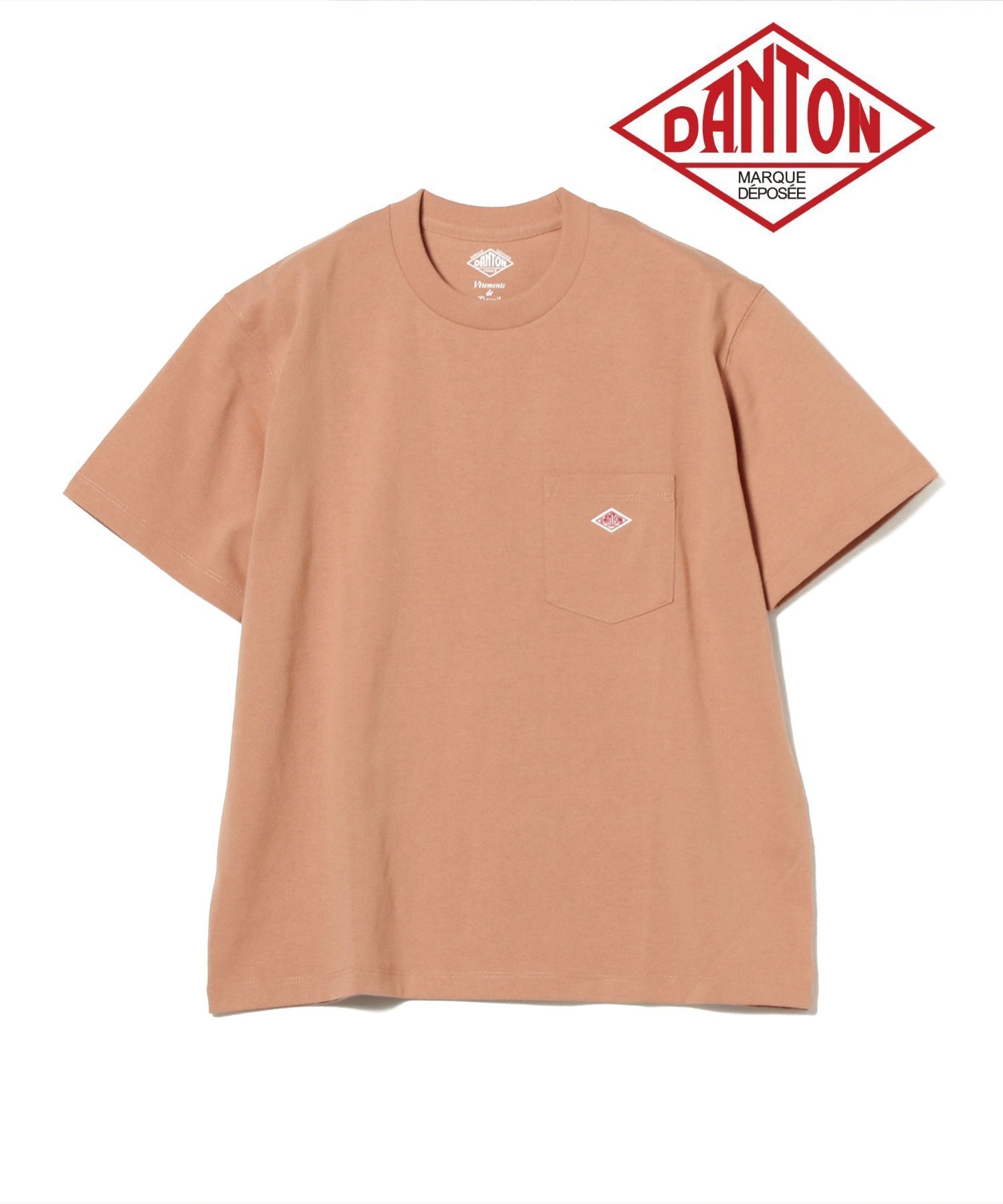 【ビーミングライフストアバイビームス/B:MING LIFE STORE by BEAMS】のDANTON / SHORT SLEEVE POCKET T-SHIRT PLAIN(S~M) インテリア・キッズ・メンズ・レディースファッション・服の通販 founy(ファニー) 　ファッション　Fashion　レディースファッション　WOMEN　トップス・カットソー　Tops/Tshirt　シャツ/ブラウス　Shirts/Blouses　ロング / Tシャツ　T-Shirts　シンプル　Simple　ベーシック　Basic　ボックス　Box　ポケット　Pocket　ワンポイント　One Point　BEIGE PINK|ID: prp329100004531862 ipo3291000000032035292