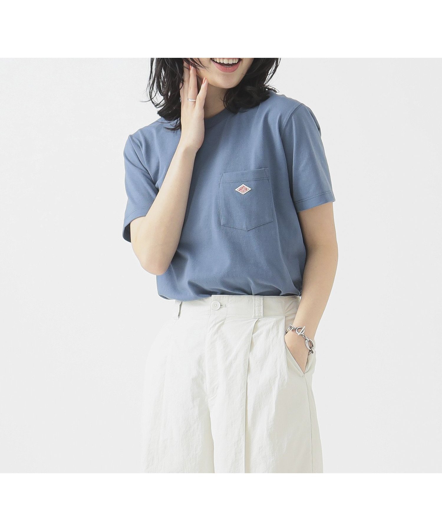 【ビーミングライフストアバイビームス/B:MING LIFE STORE by BEAMS】のDANTON / SHORT SLEEVE POCKET T-SHIRT PLAIN(S~M) インテリア・キッズ・メンズ・レディースファッション・服の通販 founy(ファニー) 　ファッション　Fashion　レディースファッション　WOMEN　トップス・カットソー　Tops/Tshirt　シャツ/ブラウス　Shirts/Blouses　ロング / Tシャツ　T-Shirts　シンプル　Simple　ベーシック　Basic　ボックス　Box　ポケット　Pocket　ワンポイント　One Point　DARK_SAX|ID: prp329100004531862 ipo3291000000032035294