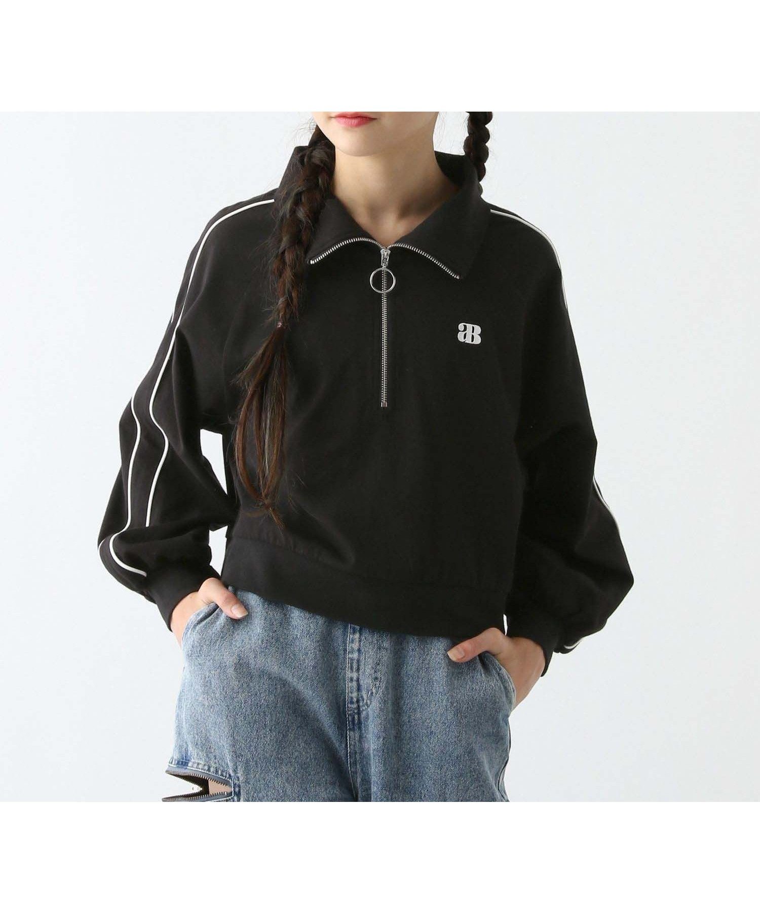 【グローバルワーク/GLOBAL WORK / KIDS】のヘビロッTEEハーフZIP長袖/キッズ/311281 インテリア・キッズ・メンズ・レディースファッション・服の通販 founy(ファニー) 　ファッション　Fashion　キッズファッション　Fashion for Kids　ガーリー　Girly, Feminine Style　ショート　Short, Short Length　ハーフ　Half, Half-Length　パイピング　Piping, Trim Design　ワンポイント　One Point, Statement Accent　長袖　Long Sleeve, Full Sleeve　ブラック09|ID: prp329100004531863 ipo3291000000033507485