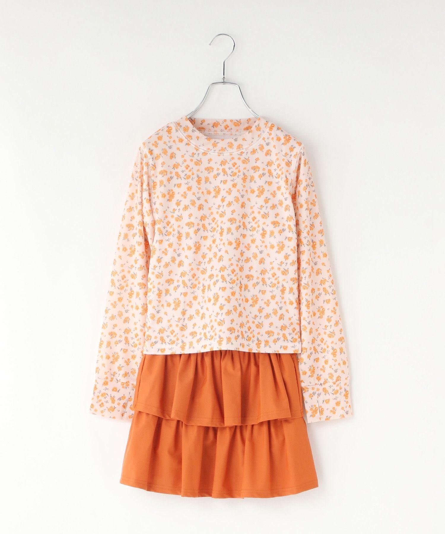 【ローリーズファーム/LOWRYS FARM / KIDS】の【140-150サイズ】ガールセットUPSWIM インテリア・キッズ・メンズ・レディースファッション・服の通販 founy(ファニー) 　ファッション　Fashion　キッズファッション　KIDS　ガーリー　Girly　キュロット　Culottes　セットアップ　Set Up　ボトム　Bottom　オレンジ|ID: prp329100004531876 ipo3291000000032035339