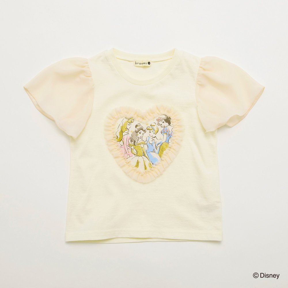【ブランシェス/branshes / KIDS】の【DisneyCollection/ディズニーコレクション】フリルモチーフ半袖Tシャツ インテリア・キッズ・メンズ・レディースファッション・服の通販 founy(ファニー) 　ファッション　Fashion　キッズファッション　KIDS　キャラクター　Character　ギフト プレゼント　Gift Present　コレクション　Collection　シフォン　Chiffon　フリル　Frills　マーメイド　Mermaid　モチーフ　Motif　ラベンダー　Lavender　半袖　Short Sleeve　アイボリー|ID: prp329100004531879 ipo3291000000032201891