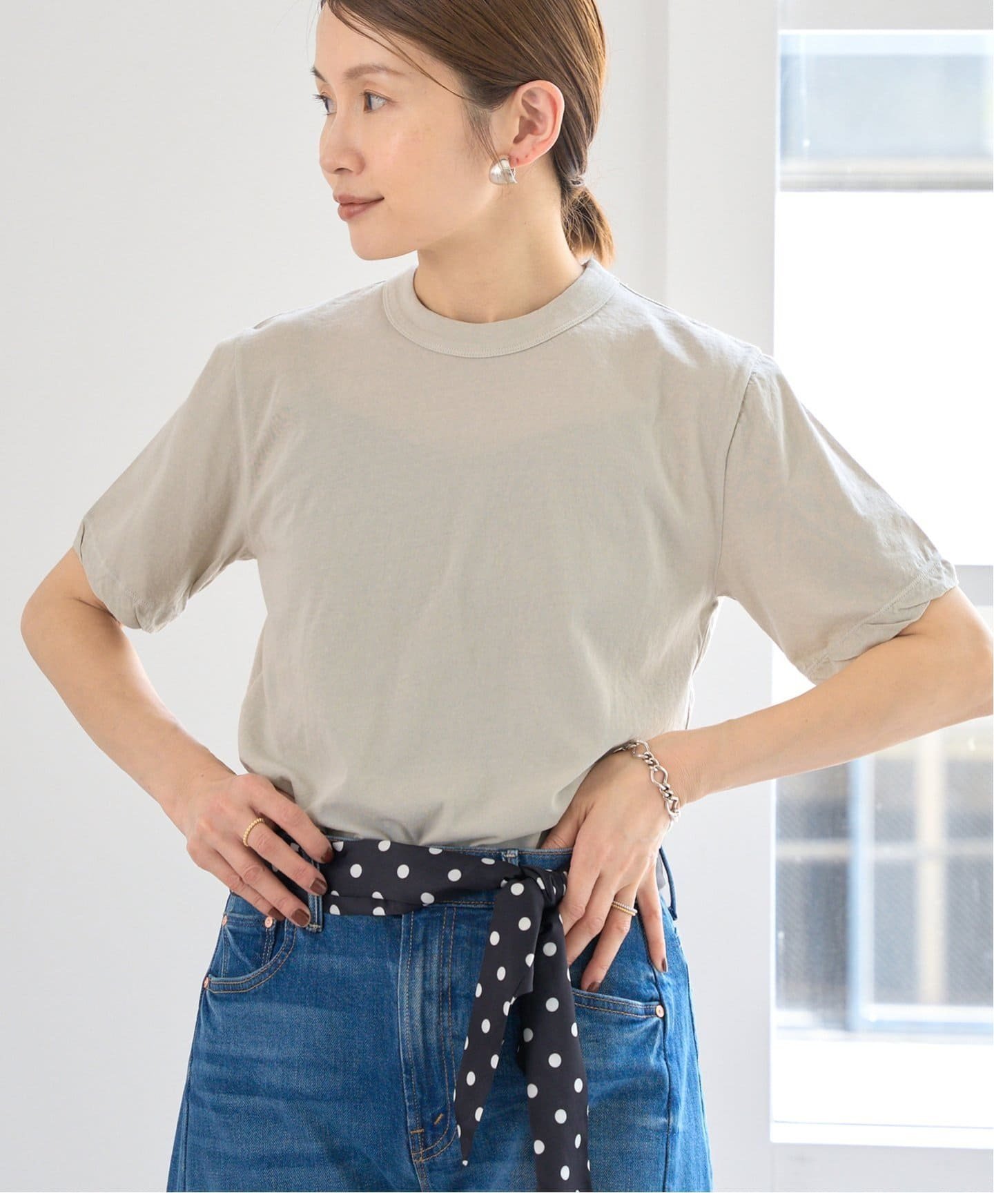 【イエナ/IENA】のATON/エイトン 別注 FRESCA SINGLE JERSEY Tシャツ インテリア・キッズ・メンズ・レディースファッション・服の通販 founy(ファニー) 　ファッション　Fashion　レディースファッション　WOMEN　トップス・カットソー　Tops/Tshirt　シャツ/ブラウス　Shirts/Blouses　ロング / Tシャツ　T-Shirts　インド　India　カットソー　Cut And Sew　コンパクト　Compact　サマー　Summer　スタンダード　Standard　人気　Popularity　別注　Special Order　レギュラー　Regular　ベージュ|ID: prp329100004531881 ipo3291000000032216377