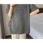 【ミニミニストア/miniministore】の立体ロゴtシャツ 韓国チュニックロンT 人気、トレンドファッション・服の通販 founy(ファニー) ファッション Fashion レディースファッション Fashion for Women トップス・カットソー Cut & Sew Tops シャツ・ブラウス・オフィスカジュアル Elegant Blouses & Button-Ups ロングTシャツ・Tシャツ Longline T-Shirts & Tees カットソー Cut and Sewn Top チュニック Tunic, Long Top トレンド Trend, Trending Now ビッグ Big, Oversized 半袖 Short Sleeve, Half Sleeve thumbnail ダークグレー|ID: prp329100004531891 ipo3291000000033283597