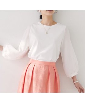 【アンタイトル/UNTITLED】の【二の腕カバー/オンオフ】袖シアー ドッキングプルオーバー 人気、トレンドファッション・服の通販 founy(ファニー) ファッション Fashion レディースファッション WOMEN トップス・カットソー Tops/Tshirt プルオーバー Pullover おすすめ Recommend シアー Sheer ジャージ Jersey ドッキング Docking |ID:prp329100004531897